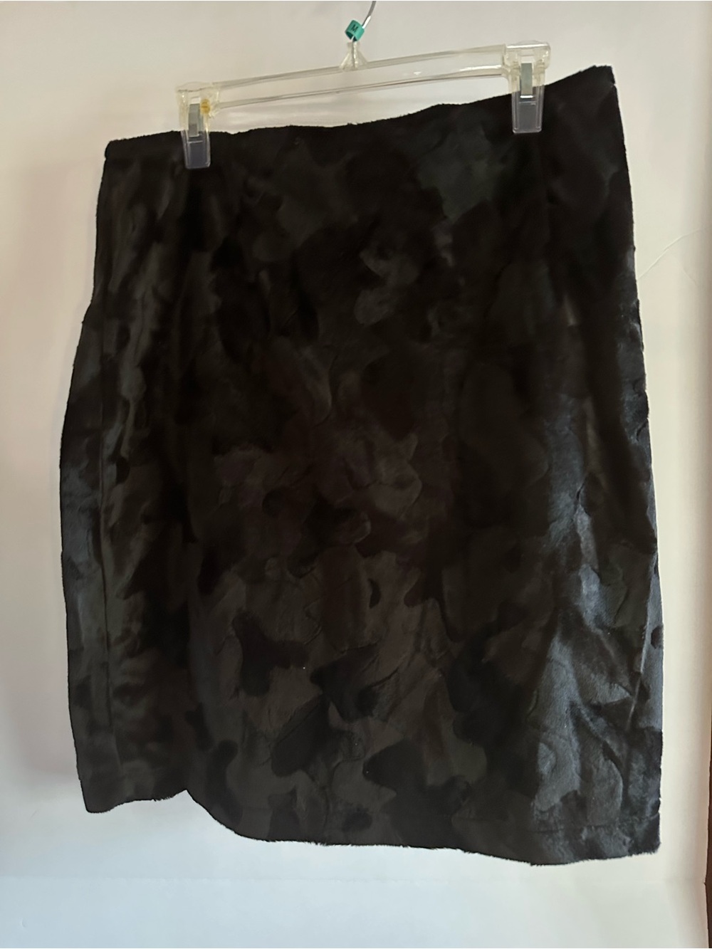 DVF Concept Black Floral Textured Skirt Size L